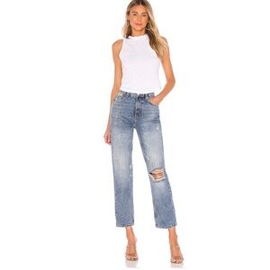 Free People Dakota Straight Leg Jean in Indigo Blue